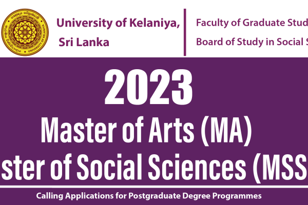 MA MSSc Degree Programmes at University of Kelaniya