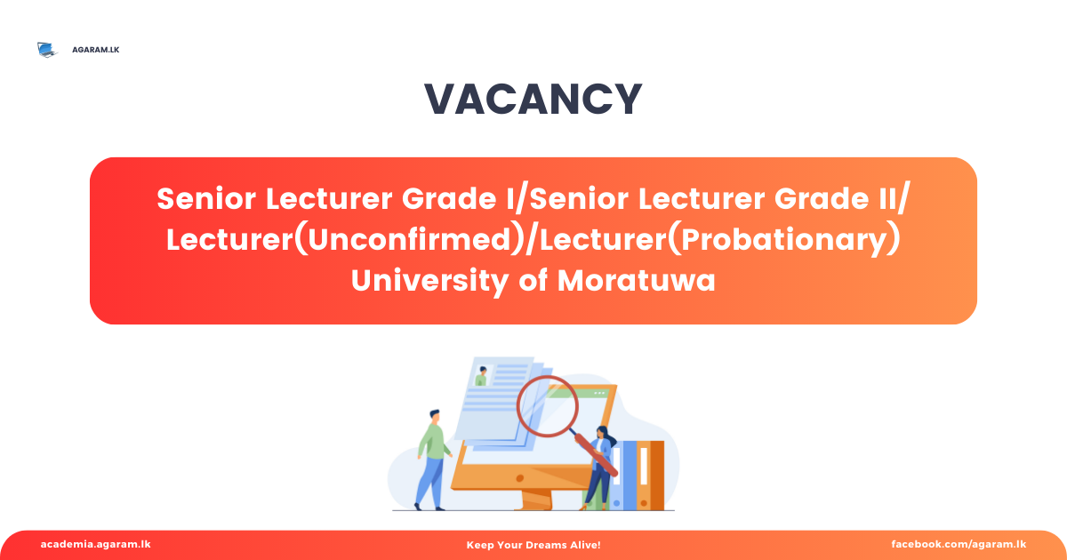 Job Opportunities at University of Moratuwa Faculty of Medicine
